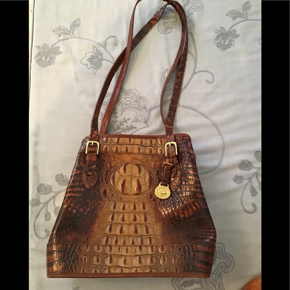 Beautiful Brahmin Croc Embossed Leather Bag